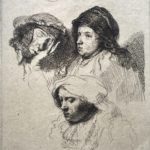 Trois têtes de femmes - Rembrandt