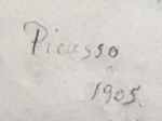 Le bain, suite des Saltimbanques - Pablo Picasso (détail signature)