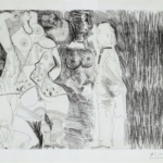 Degas imaginant, scène de séduction entre deux filles, avec Matrone hypocrite - Pablo Picasso