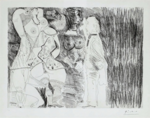 Lire la suite à propos de l’article Degas imaginant, scène de séduction entre deux filles, avec Matrone hypocrite – Pablo Picasso