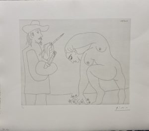 Lire la suite à propos de l’article Peintre et femme cueillant des fleurs – Picasso