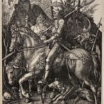 Albrecht Dürer (1471-1528) Le Chevalier, la Mort et le Diable, 1513 Eau-forte et pointe sèche 23,5 x 18 cm Épreuve du XVIIe siècle.