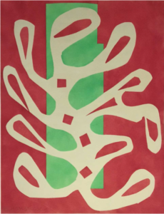 Henri Matisse, Algue blanche sur fond rouge et vert, 1947