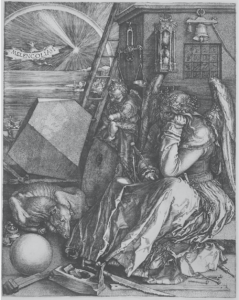 Albrecht Dürer Melancholia, 1514 Eau-forte et pointe sèche. Edition du XVIIIe siècle 23 x 17 cm à vue
