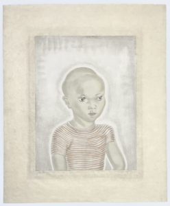 Tsuguharu Foujita (1886-1968), Petit Garçon en Chemise Rayée. De l'Album les Enfants