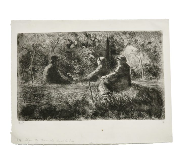 Camille Pissarro (1830-1903), Repas du Dimanche dans les Bois