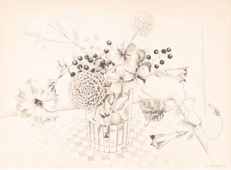 Kiyoshi Hasegawa (1891-1980), Fleurs avec œillet d'Inde
