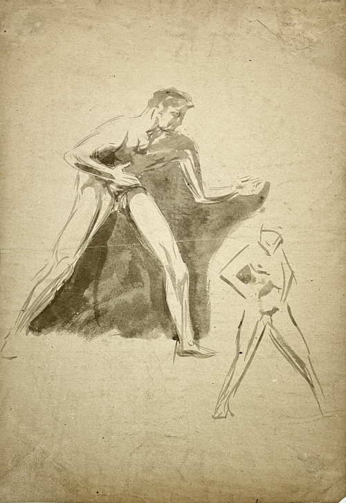 Eugène Delacroix (1798-1863)Étude de Lutteur (RECTO)