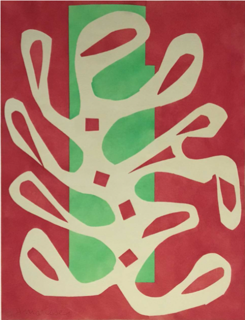 Matisse_Algue blanche sur fond rouge et vert, 1947